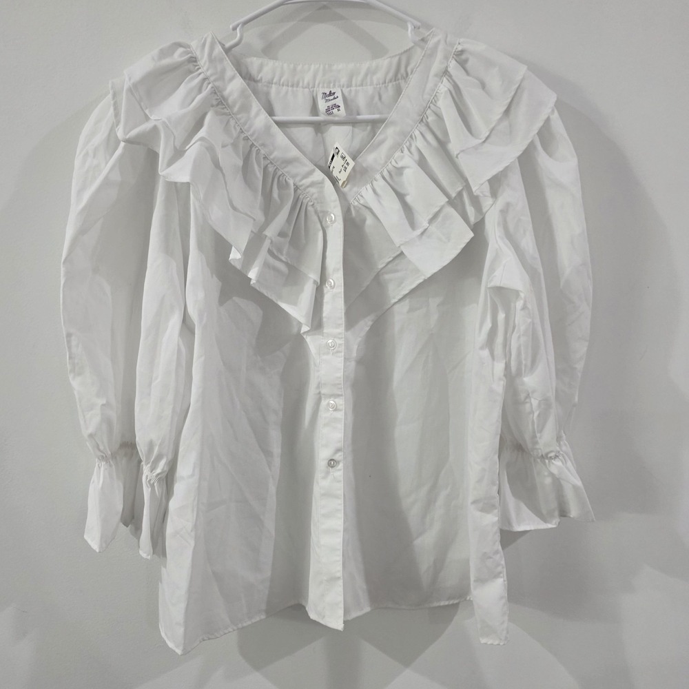 Malco Modes Womens Button Up Western Top XL Line Dancing Country Prairie Rodeo